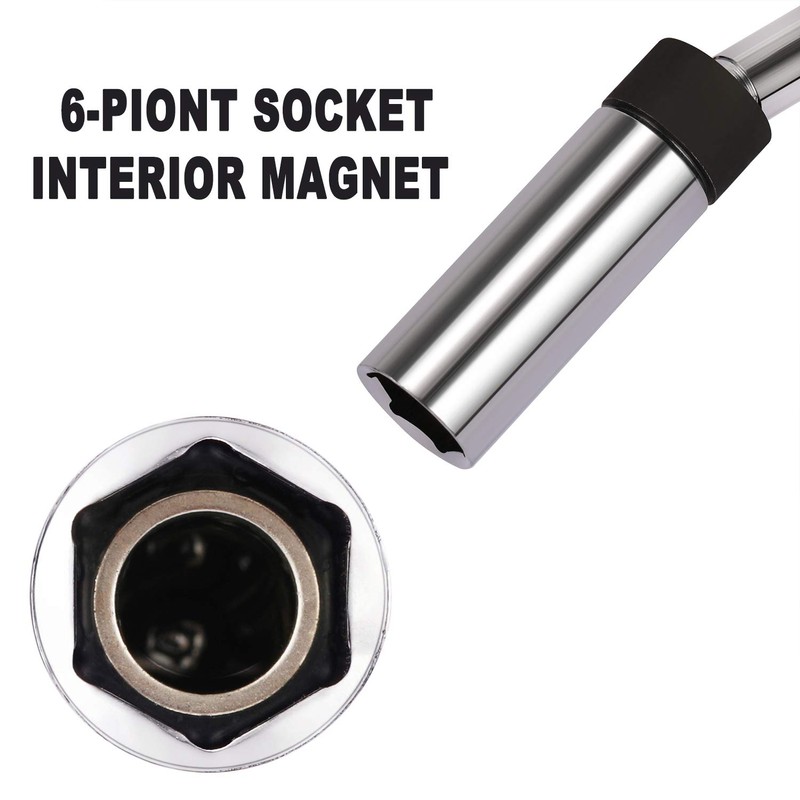 CASOMAN 5/8" Swivel Magnetic Spark Plug Socket, 3/8" Drive x