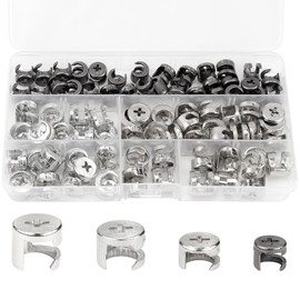 Erzekrim Pack of 80 Eccentric Furniture Connectors, Cam Nuts, Carbon Steel Furniture Connectors, Cabinet Connectors, Fastening Element, Connection Lock, Lock Nut for Furniture, Drawers, Cabinets