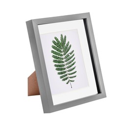 Nicola Spring 3D Shadow Box Photo Frame - 8x10 (20x25cm) - White 5x7 Mount (12x17cm) - Pack of 1 - Grey 3D Photo Frame Box Portrait Picture Display Case for Crafts, Keepsakes