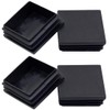Suiwotin 4Pack 50mm (2 Inch) Square Plastic Plugs, Black Plastic