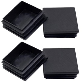 Suiwotin 4Pack 50mm (2 Inch) Square Plastic Plugs, Black Plastic Square Tubing End Caps
