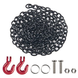 Tow Hook Decorative Accessories Mini Metal Trailer Chain for Axial SCX10 HSP 94180 RC4WD D90 Traxxas TRX4 CC01 1/10 RC Crawl (Black)
