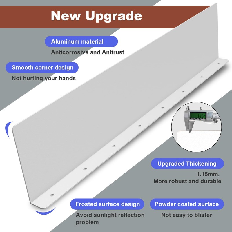 Gutter Valley Splash Guards, 15.7 x 3.5 Inch 4 Pack
