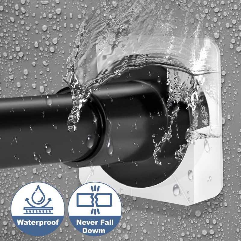 YNL 2 Pack Adhesive Shower Rod Holders, Transparent Rod Retainer