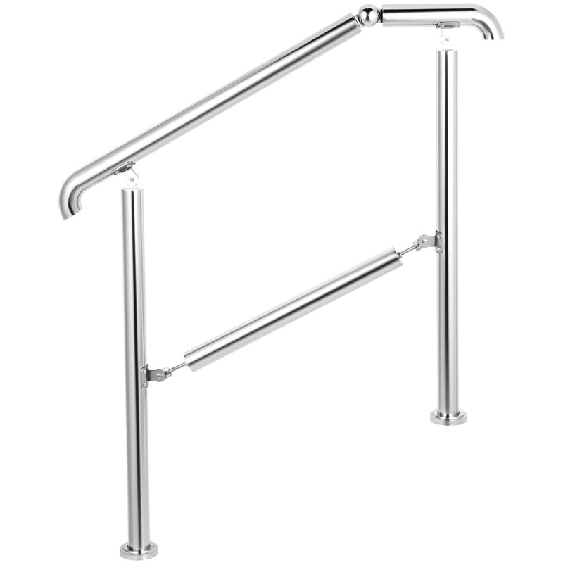 VEVOR Handrail for Outdoor Steps, 2-3 Steps Outdoor Handrail, Adjustable