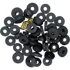 48 pc Faucet Washers and Brass Bibb Screws Assortment, Flat and Beveled Assortment DIY and Professional Repairs – Plumbing Emergencies, Worn Out Washer Replacements