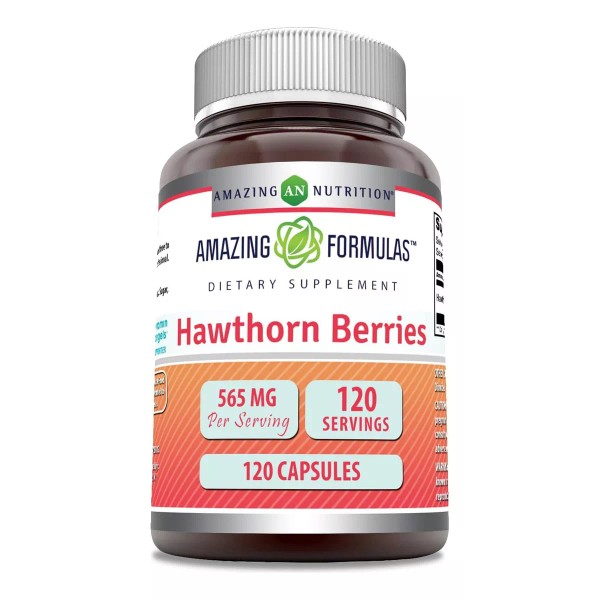 Amazing Formulas Hawthorn Berries 565mg Espino 120 Cápsulas Sabor Sin Sabor