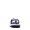 Clarks Women's Breeze Sea Flip-Flop, Navy/Red Synthetic, 5