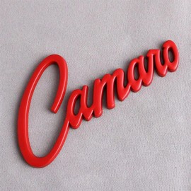 2Pc Camaro Emblem 3D Metal Badge Sticker Letter Nameplate Replacement for Camaro SS ZL1 Z28 (Red)