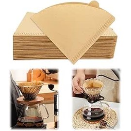 150 PCS Coffee Filters, Disposable Paper Coffee Filter Compaitble with V60, Size 02 Filter for 1-4 Cups, Unbleached V60 Filter