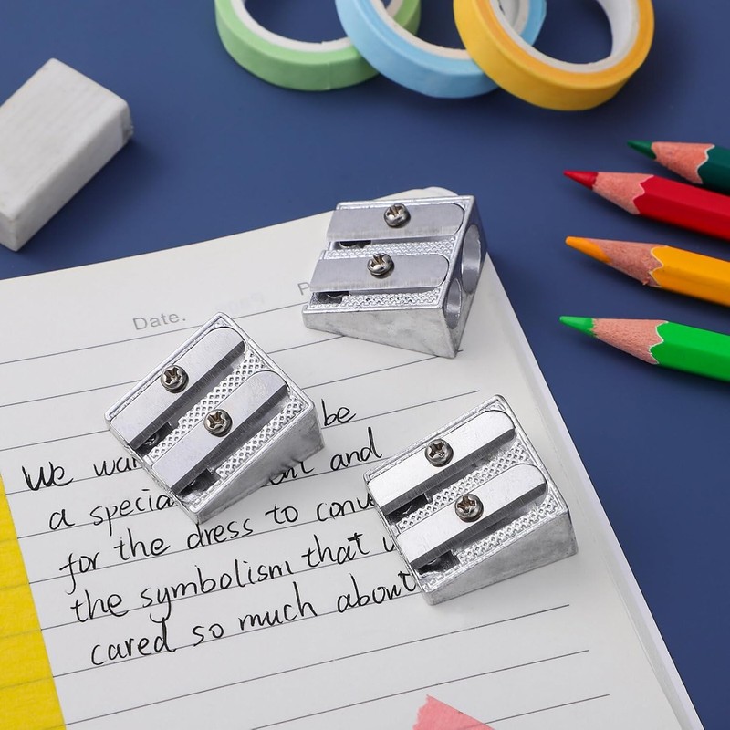 4 Pcs Pencil Sharpeners Set, 2 Pcs Double Hole &