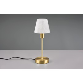 Trio Leuchten Trio Leuchten table lamp Luis II 595700108, matt brass metal, white alabaster glass, excl. 1x E14, on/off touch