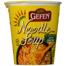 Gefen Instant Noodle Soup Cup 2.3oz (12 pack) (No MSG, Chicken Soup Flavor)
