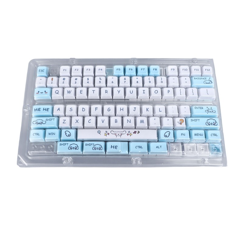 129 Keys Keycaps for XDA Height Accurate Keystrokes Blue White