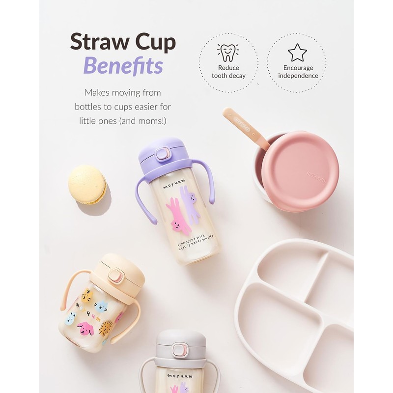 MOYUUM Korean Made PPSU Leak Proof Sippy Cup with Handle,