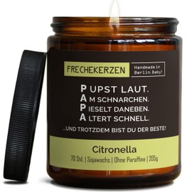 Lustige Citronella Kerze mit Spruch für Papa | Handgemacht aus Sojawachs | In Geschenkbox | Nachhaltiges Valentinsgeschenk | Geschenkidee Geburtstag Vater, Bester Papap zum Vatertag