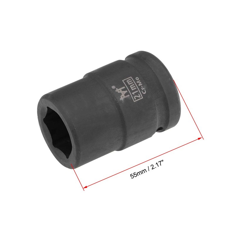 sourcing map 3/4-Inch Drive by 21mm Shallow Impact Socket, Cr-Mo