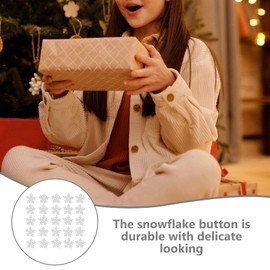 ROSENICE Wooden Buttons Christmas Snowflake Shape 2 Holes Buttons for Sewing Crafting Scrapbooking Card Making Embellishments - 50 Pieces