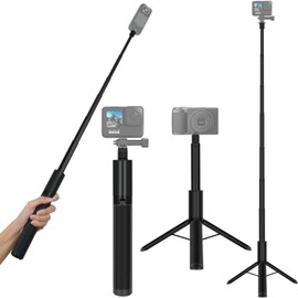 Insta360 Selfie Stick Compatible, Aluminum Tripod, Adjustable Length 10.6 - 48.0 inches (27 - 122 cm), 1/4 inch Screw, Compatible with Insta360 X4/X3/ONE X2/ONE X/ONE RS/ONE R/ONE (Selfie Stick