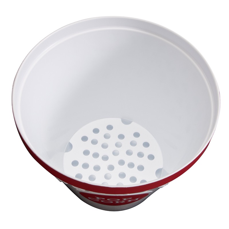 Hutzler Popcorn Bucket, Plastic Bowl, Red Large