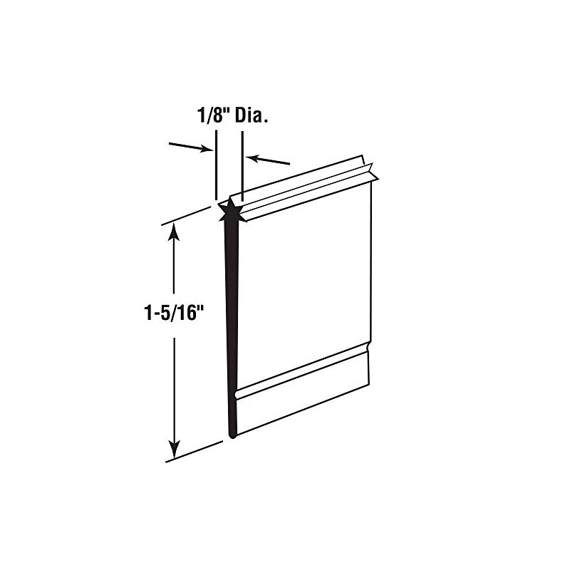 Slide-Co 19859 Shower Door Bottom Sweep, Star Insert shape, 1-5/16