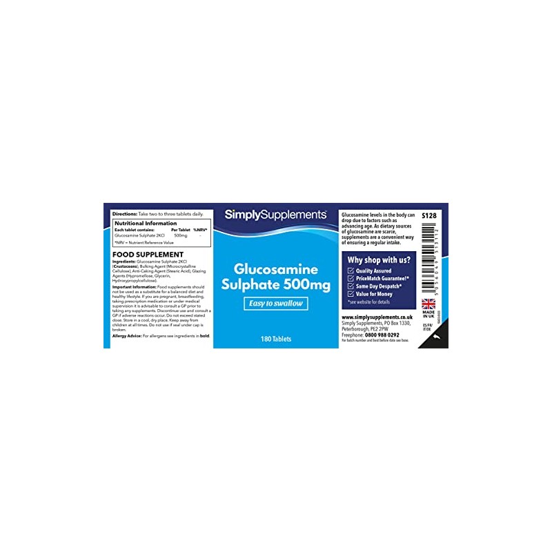 Easy to Swallow Glucosamine 500mg | Active Lifestyle Support |