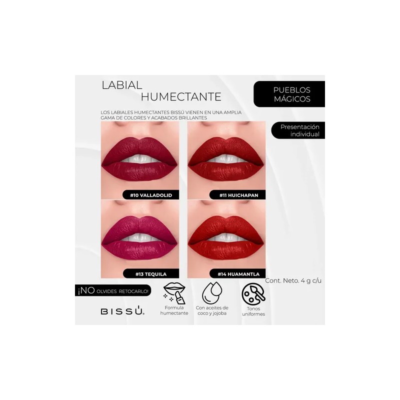 Kit Labiales Humectantes 6 Tonos Bissu Rojos Para Invierno