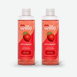 Willo Liquid Fluoride Free Toothpaste for Kids - for Use with AutoFlo Plus - Toothpaste (2-Pack, 8oz) - Berry Splash