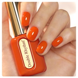 Double Rhythm 0.50 OZ Gel Polish Hema Free Same Color Same Bottle Golden Round Translucent Neutral Natural Milky 15 ML Jelly UV Polish Art DIY at Home (Dark Orange-C1100)