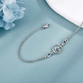 HUKKUN Mustard Seed Bracelet 925 Sterling Silver Mustard Seed Bracelets for Women Jesus Fish Christian Religious Jewelry Gifts for Women