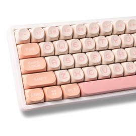 UKVEY PBT Double-Shot 130pcs Keycap Set for Mechanical Keyboard, MOA Profile, Cozy Mood Theme,Compatible with MX-Clone Switches (Pink Green)