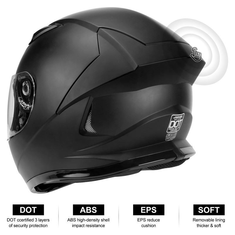 JAGASOL DOT Lightweight Full Face Motorcycle Street Bike Helmets with