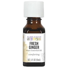 Aura Cacia Fresh Ginger Essential Oil, GC/MS Tested for Purity, 15ml (0.5 fl. oz.)