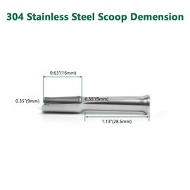 Mini SS304 stainless steel scoop with tamp tool,0.1 gram capacity 1.79 inch spoon for multi-purpose use sugar salt powder spices dishwashers safe for kitchen laboratory