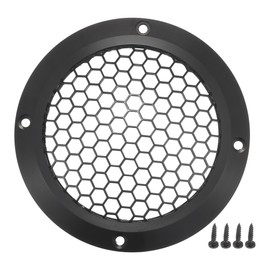 ACROPIX Universal 4" Car Speaker Grills Cover Mesh Round 4 Inch Audio Speaker Subwoofer Guard Protector Case with Mounting Screws Iron Aluminum Alloy Black - Pack of 1