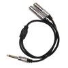 1/4 Inch Stereo Splitter Y Cable Aluminum Alloy Shell 6.35mm