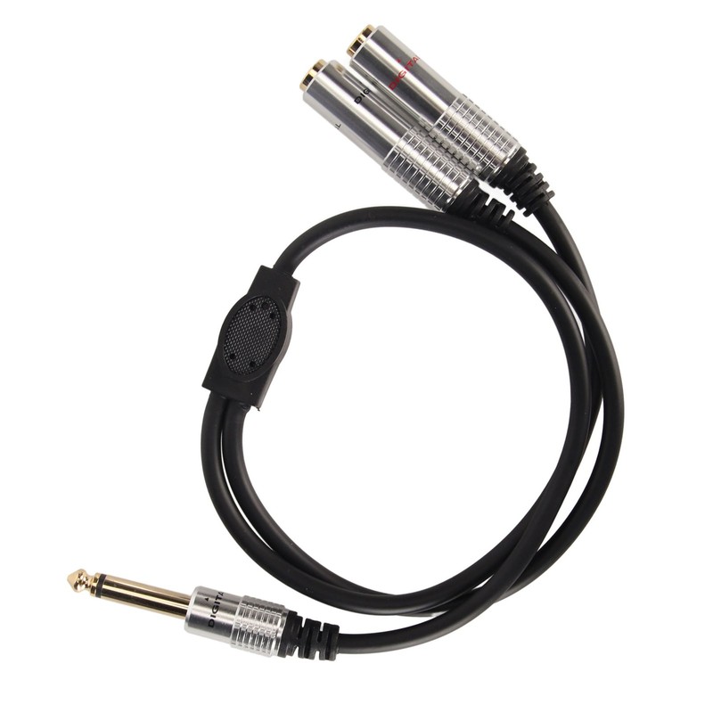 1/4 Inch Stereo Splitter Y Cable Aluminum Alloy Shell 6.35mm