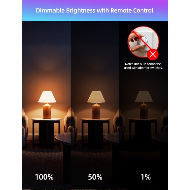 ILC LED Light Bulb 85W Equivalent, Color Changing Light Bulbs