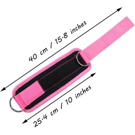 Ankle Straps Ankle Resistance Bands Wrist Cuffs Padded Straps Adjustable Fitness Glute Kickback D-Ring for Cable Machine Gym Foot Leg Training Brace Support 1 Pack (pink)