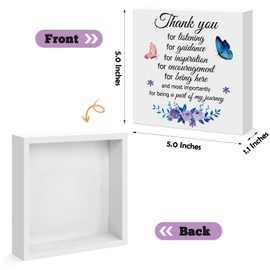 Thank You Gifts for Women Boss Colleagues Friends Appreciation Gift for Teacher Mentor Leaving Goodbye Farewell Gift Wooden Box Sign Decorative Home Office Desk Sign Decor