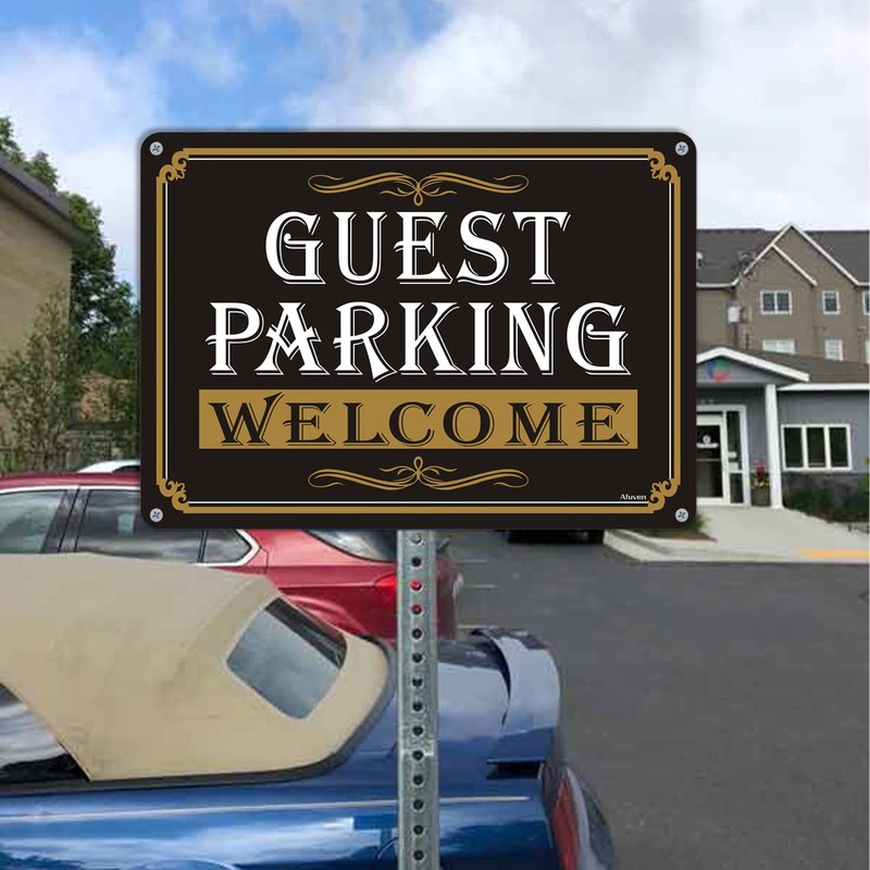 Welcome Guest Parking Signs 14"x 10" Visitor Parking Signs Metal