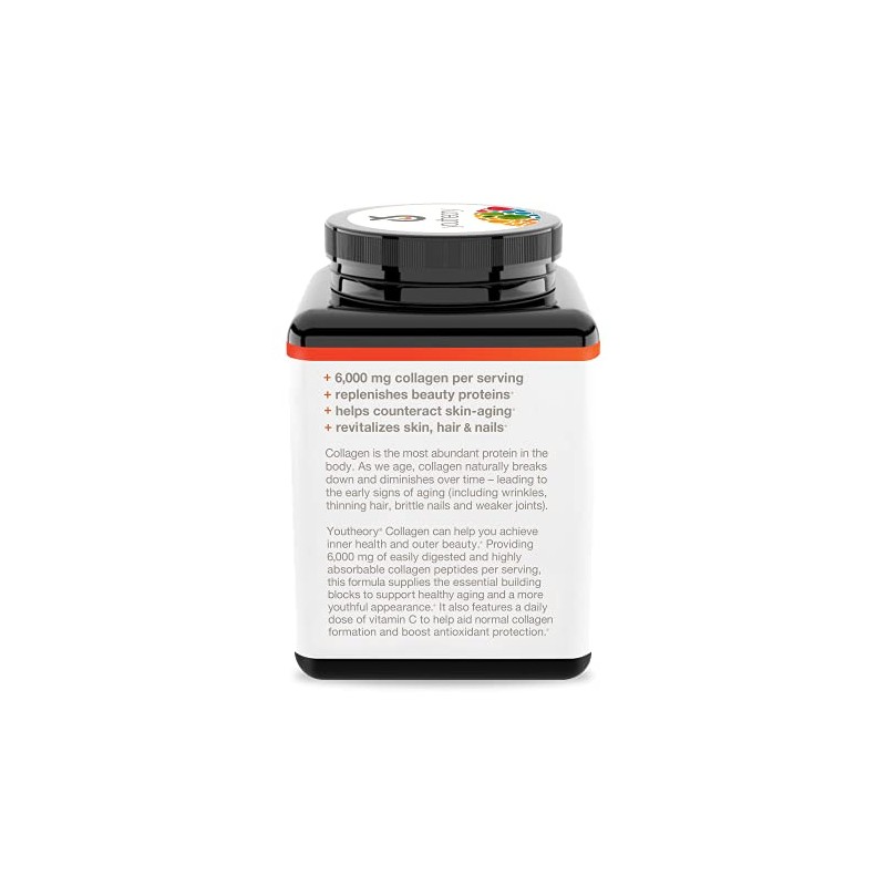 Youtheory Colageno con vitamina C Avanzada formula hidrolizada, 290 tabletas