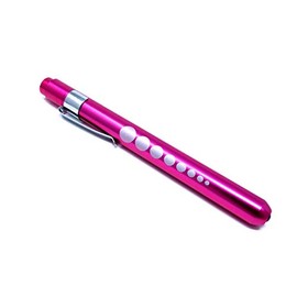 Penlight Reusable Medical Aluminum LED Pen Light with Pupil Gauge for Nurses Doctors Students with Pocket Clip (Pink)