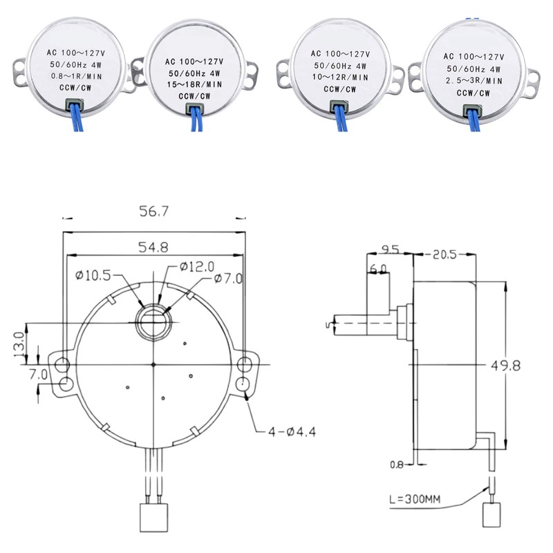 1pc Synchronous Turntable Motor CCW/CW Low Speed Geared Motor for