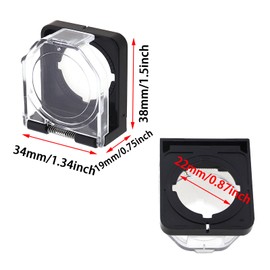 KKUANG 2PCS Plastic Pushbutton Cover Aperture 22mm with Spring Flap Cover Power Pushbutton Switch Cover Waterproof Impact Dustproof Protector for Industrial Control Equipment Electronic Instruments