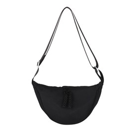 JENCVNL Nylon Dumpling Bag for Women Crescent Bags Dumpling Crossbody Bag with Adjustable Strap Solid Color Chest Bags for Daily Use (Black)