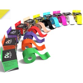 Physix Gear Cotton Kinesiology Tape Roll 16ft, Latex-Free Athletic Tape for Muscles/Joints, Waterproof Kinesiolgy, Stretchy Kinesiologytape, Gentle on Skin Kiniseaology Tape, Yellow (1 Pack), 5m