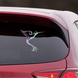 NBFU Decals Hummingbirds Bird Fly Animal 8 (Holographic Opal Purple) (Set of 2) Premium Waterproof Vinyl Decal Stickers Laptop Phone Accessory Helmet Car Window Bumper Mug Tuber Cup Door Wall