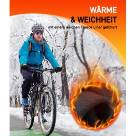 YESWEL Cycling Gloves Men Women, Thermal Waterproof Gloves, Touchscreen Winter Gloves, Warm Windproof Running Gloves (Grey, L)