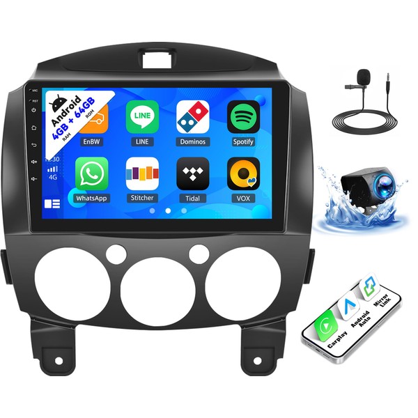 SIXTOP [4+64G] Android Car Stereo for Mazda 2 2007-2014 with